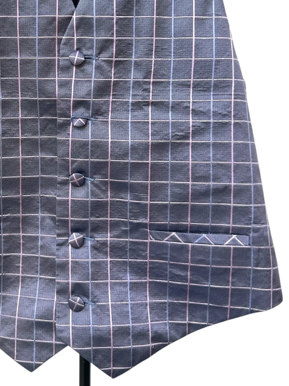 L’Escalier d’Argent Paris Men’s Vest Waistcoat Plaid Made in France